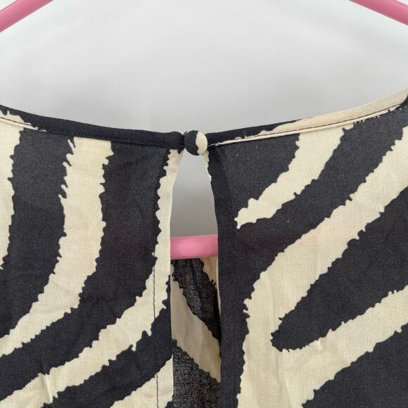 H&M Dress Size Small Zebra NWT Patterned Animal Print Midi Maxi Black Cream - Picture 9 of 15